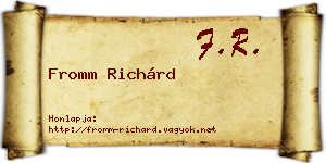 Fromm Richárd névjegykártya